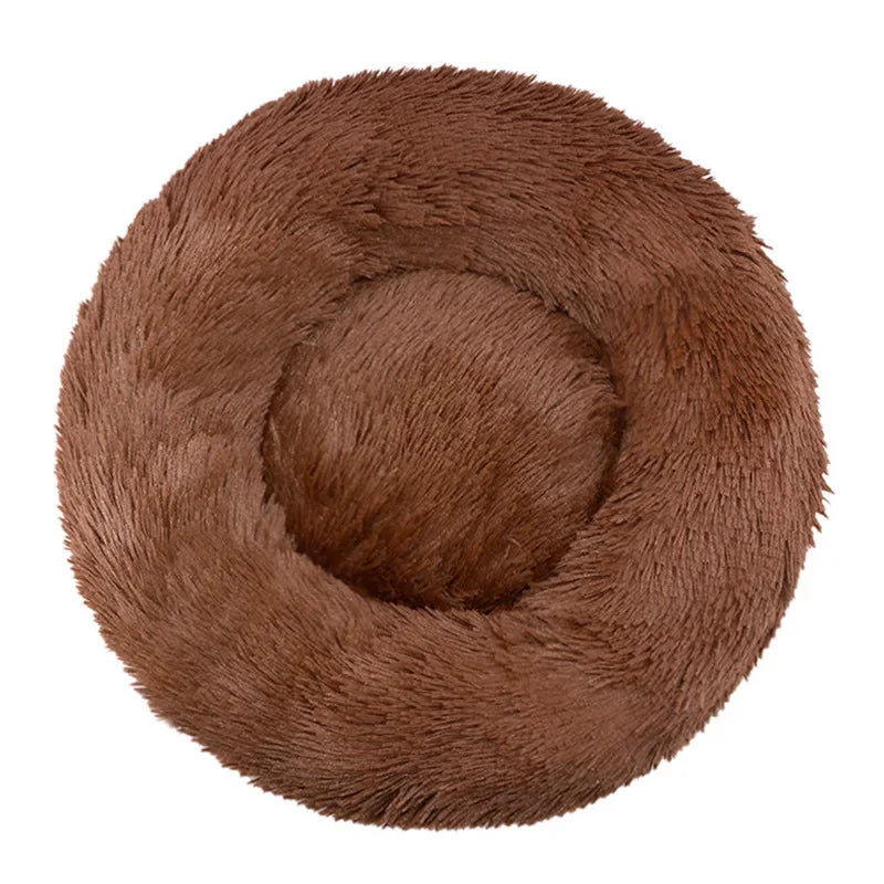 Round Pet Bed (40-90cm) - Super Soft Plush Dog House for Large and Medium Dogs - Winter Warm Sleeping Solution
