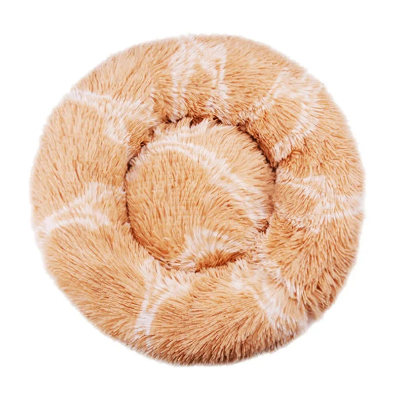 Round Pet Bed (40-90cm) - Super Soft Plush Dog House for Large and Medium Dogs - Winter Warm Sleeping Solution