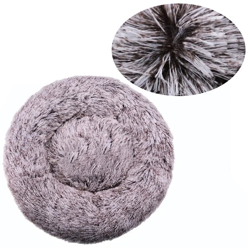 Round Pet Bed (40-90cm) - Super Soft Plush Dog House for Large and Medium Dogs - Winter Warm Sleeping Solution