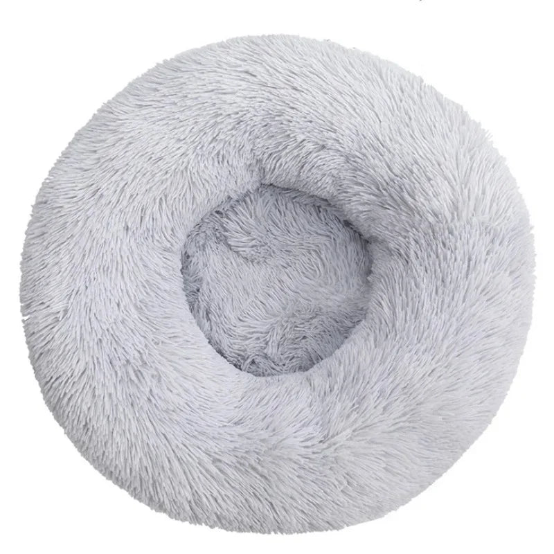 Round Pet Bed (40-90cm) - Super Soft Plush Dog House for Large and Medium Dogs - Winter Warm Sleeping Solution