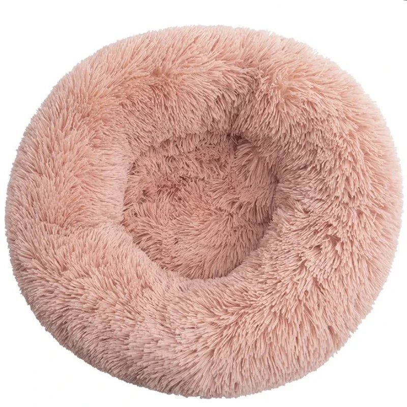 Round Pet Bed (40-90cm) - Super Soft Plush Dog House for Large and Medium Dogs - Winter Warm Sleeping Solution