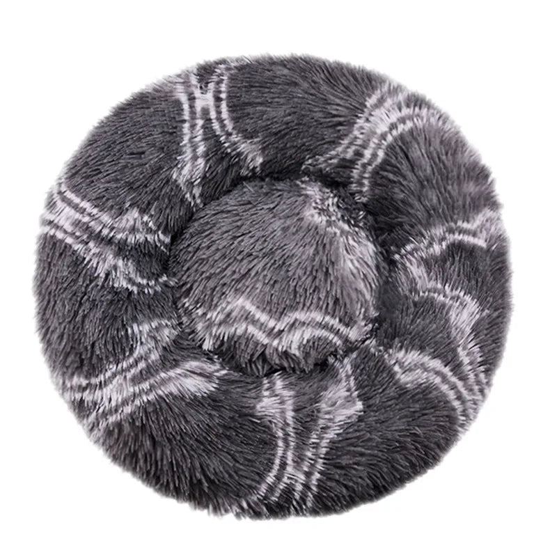Round Pet Bed (40-90cm) - Super Soft Plush Dog House for Large and Medium Dogs - Winter Warm Sleeping Solution