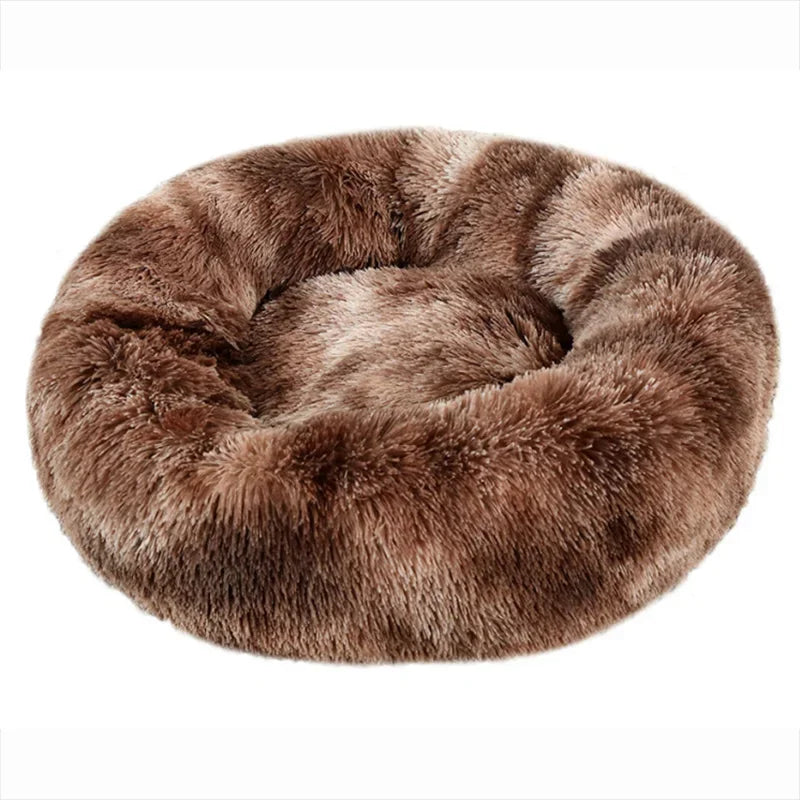 Round Pet Bed (40-90cm) - Super Soft Plush Dog House for Large and Medium Dogs - Winter Warm Sleeping Solution