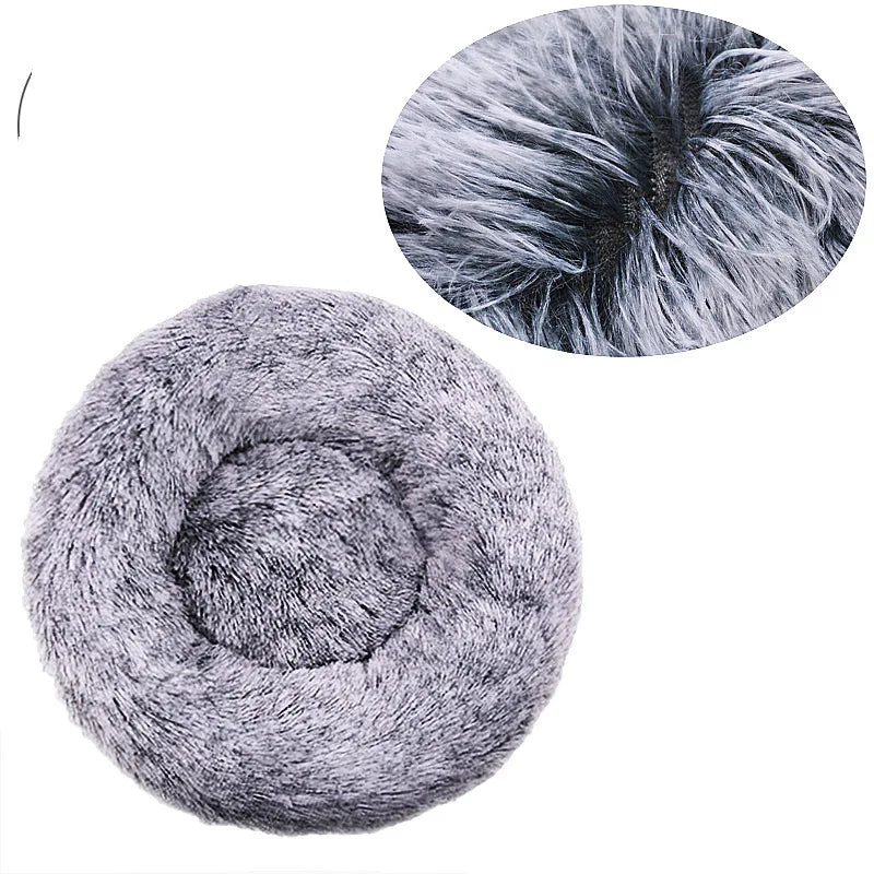 Round Pet Bed (40-90cm) - Super Soft Plush Dog House for Large and Medium Dogs - Winter Warm Sleeping Solution